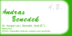 andras benedek business card